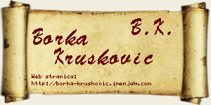 Borka Krušković vizit kartica